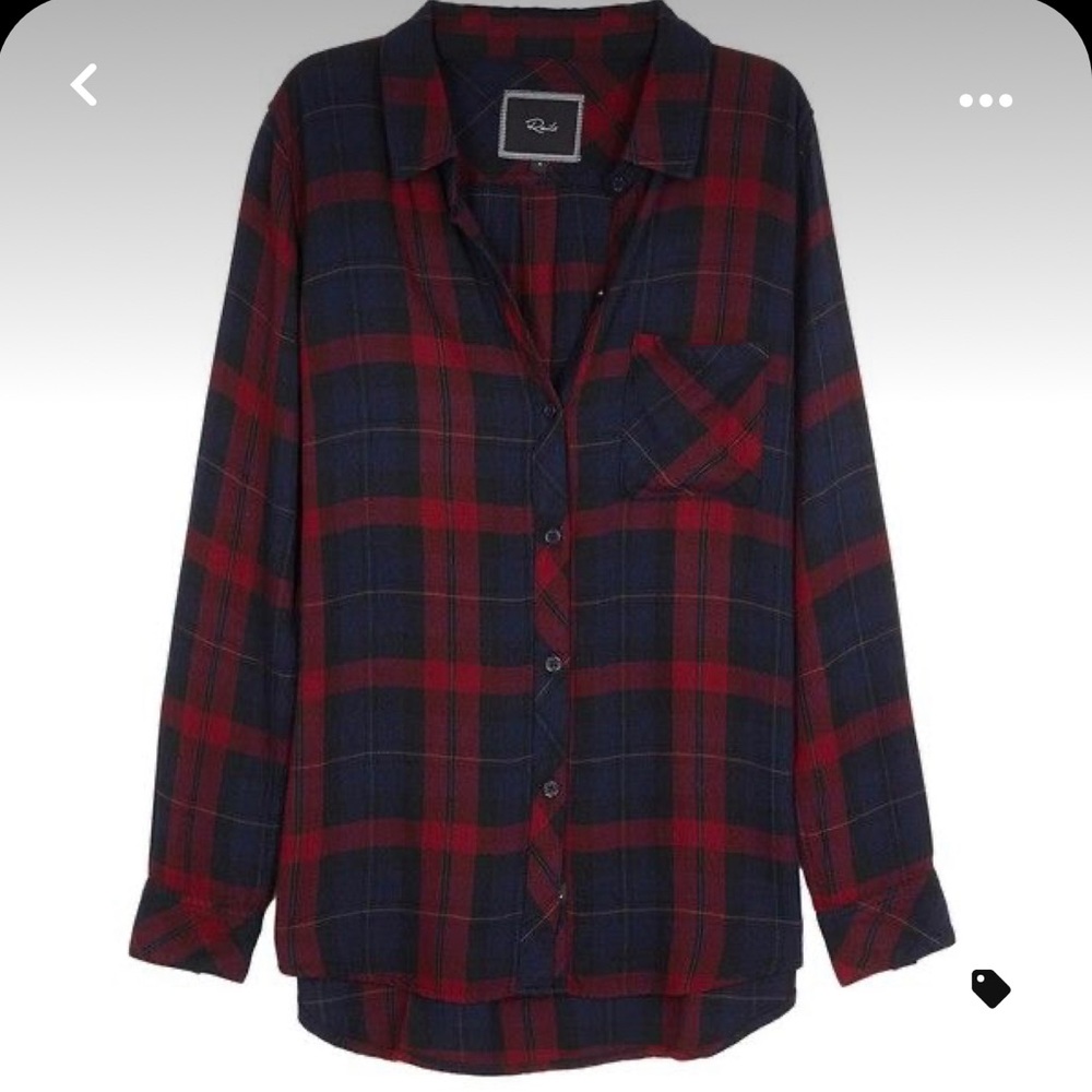 Rails Long Sleeve Flannel Botton Down in Burgundy